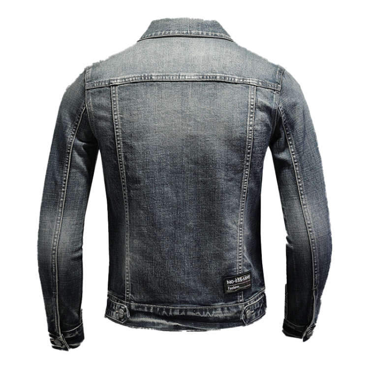 Stand collar denim stretch casual jacket