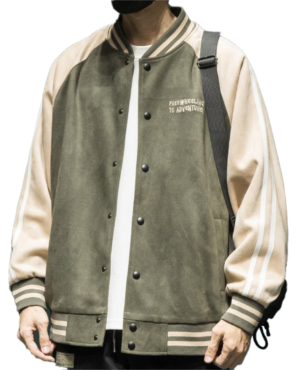 Color block baseball uniform loose plus size plus size casual pilot jacket
