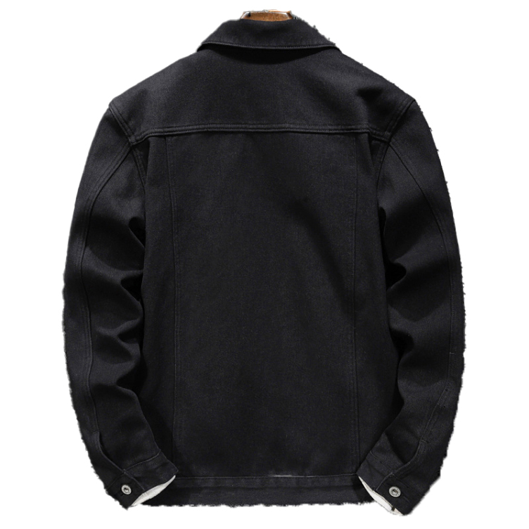 Retro heavy duty denim plus velvet and thickening jacket
