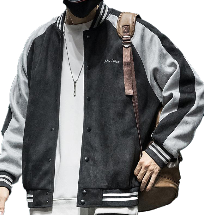 Color block baseball uniform loose plus size plus size casual pilot jacket