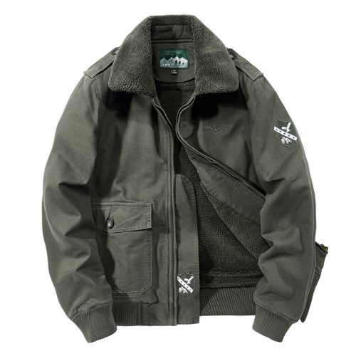 Flight suit plus velvet loose three-dimensional cotton casual casual suit jacket