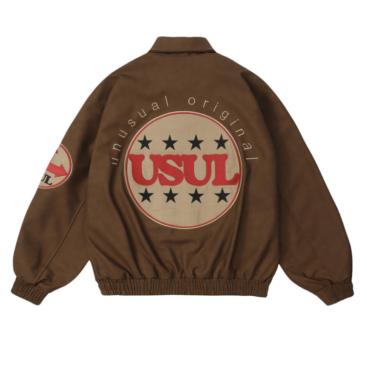 Patch embroidered letter workwear hip-hop loose niche pilot jacket