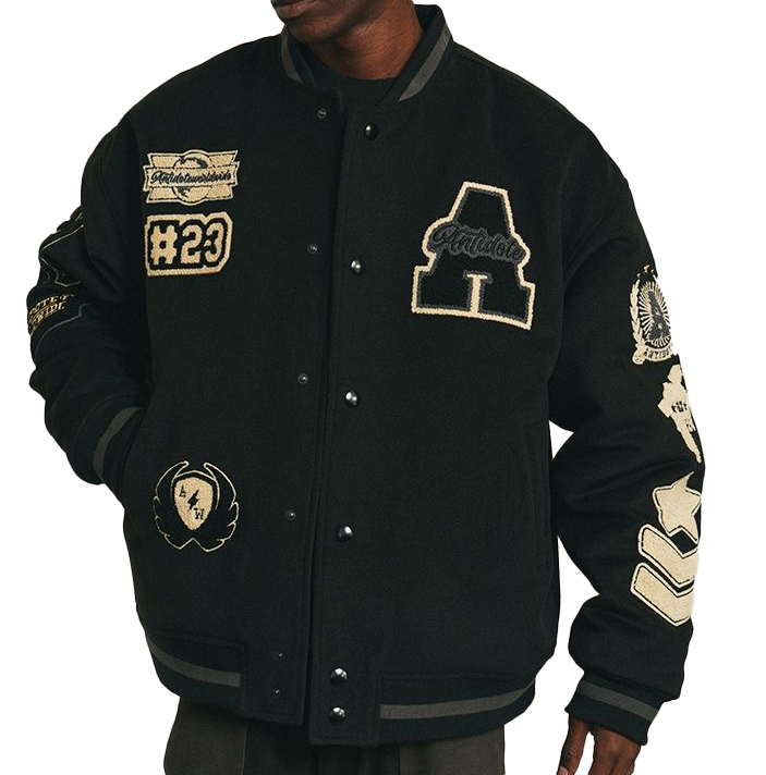 Heavy high street baseball uniform embroidered loose hip hop jacket