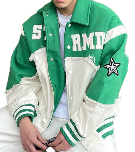 Denim splicing design, niche American street style jacket