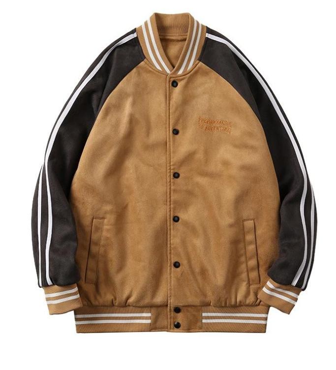 Color block baseball uniform loose plus size plus size casual pilot jacket