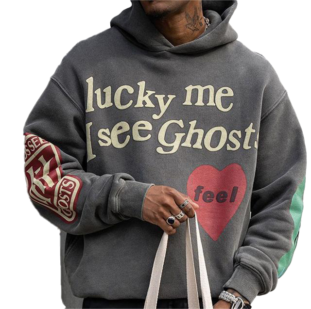 Foam love graffiti plus velvet casual hoodies