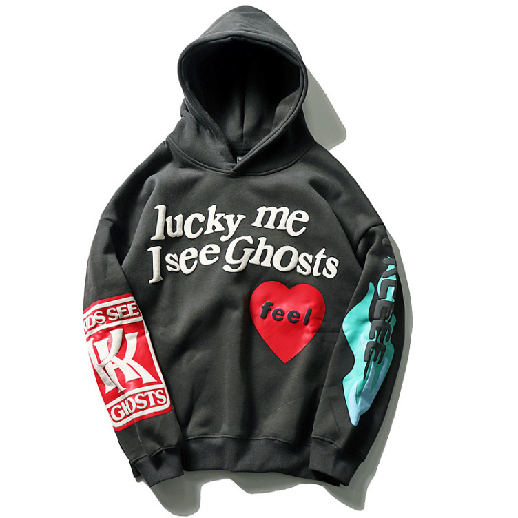 Foam love graffiti plus velvet casual hoodies