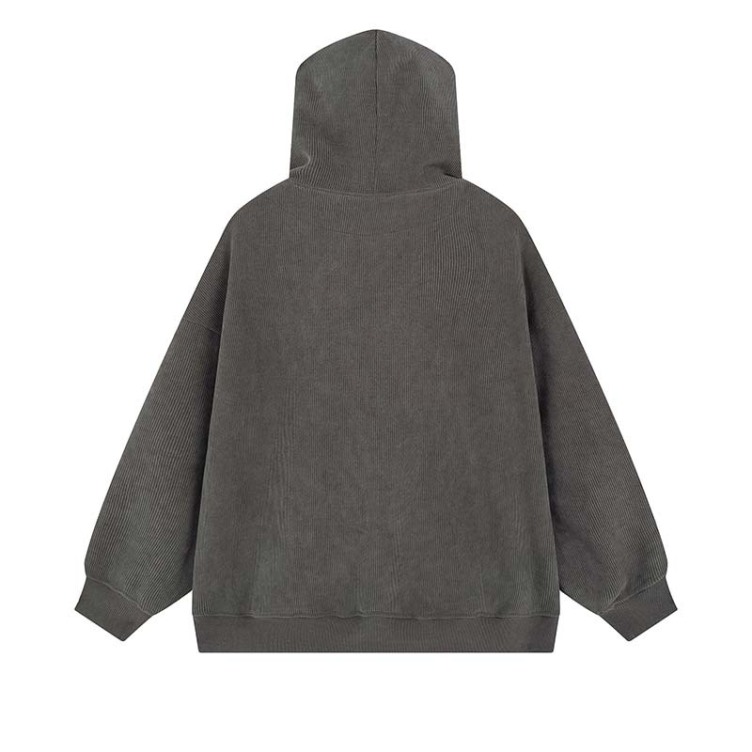 Vintage lettering flocked embroidered star hooded loose hat hoodies