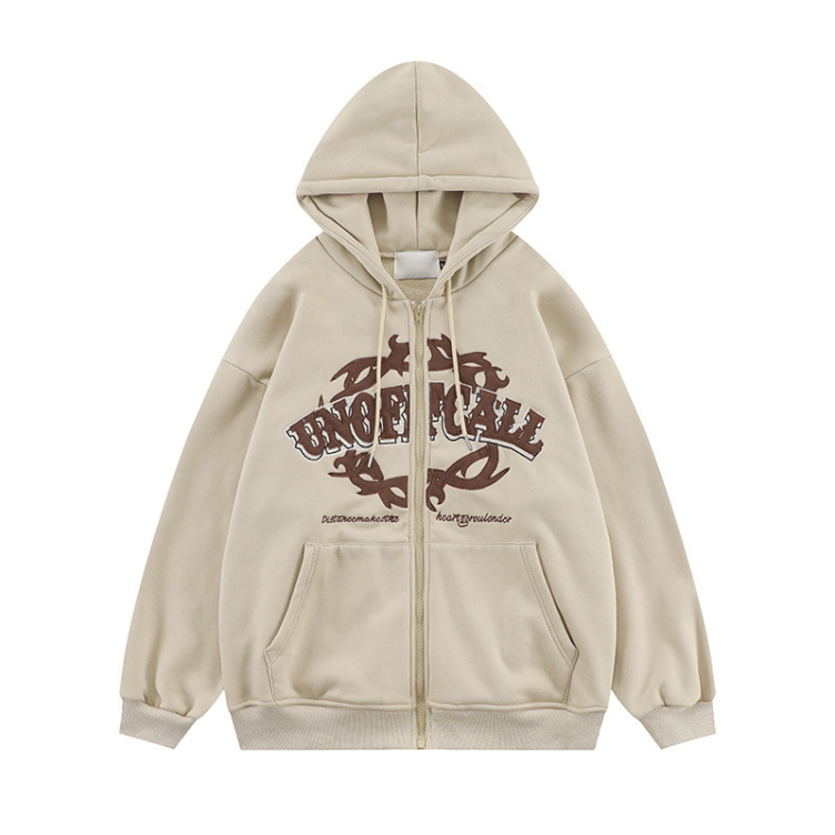 OEM letter embroidery hip hop customization hoodies