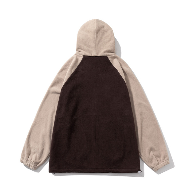 Vintage polar fleece terry embroidered raglan sleeves hoodies