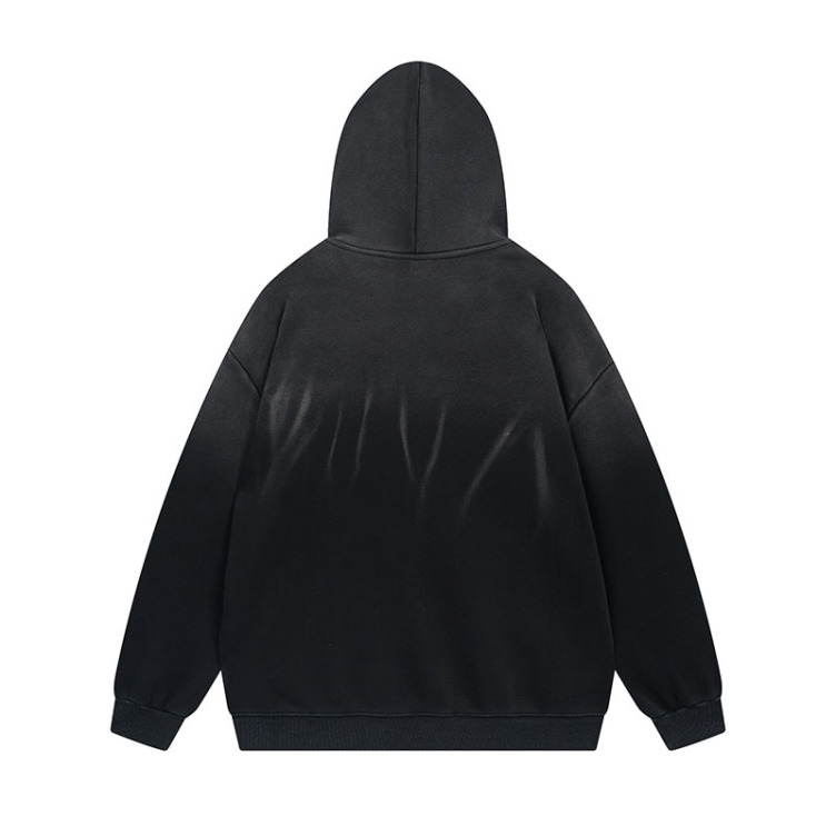 Gradient letter embroidery street loose hoodies
