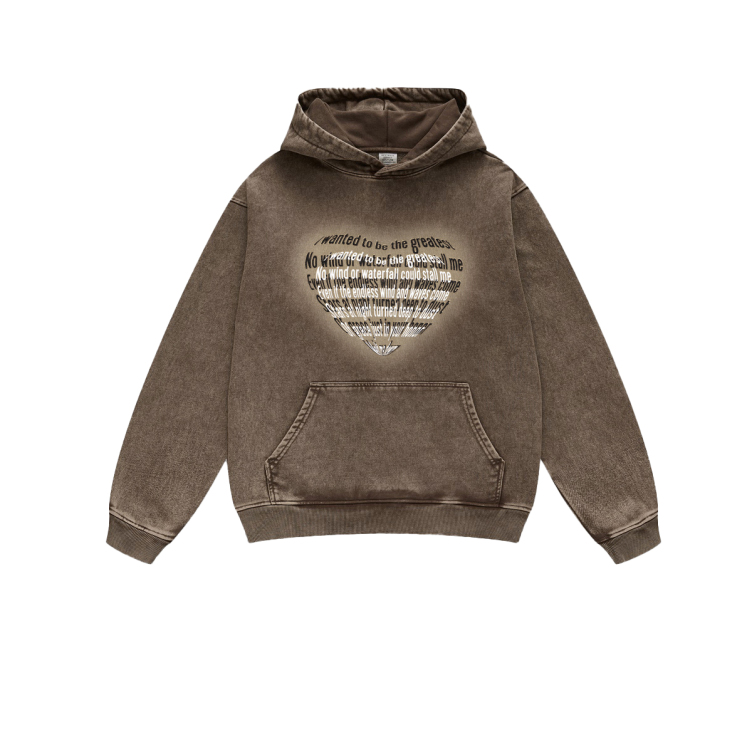 Heavy washed batik love print vintage hoodies