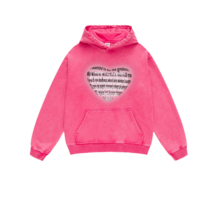 Heavy washed batik love print vintage hoodies
