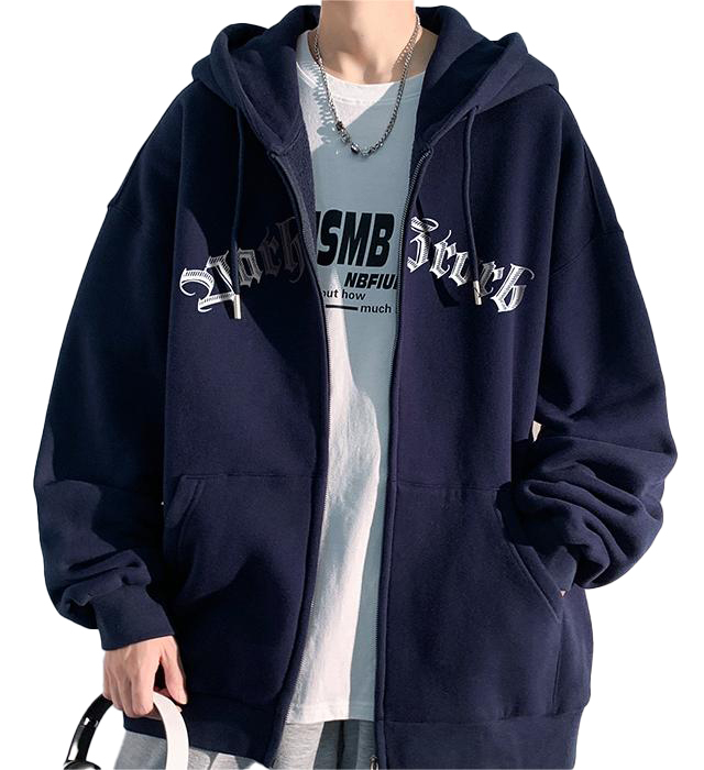 Heavyweight hooded fleece thick zipper cardigan hoodies
