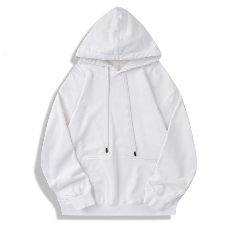 Loose pure cotton off-shoulder printed solid color large version with embroidered logo hoodies