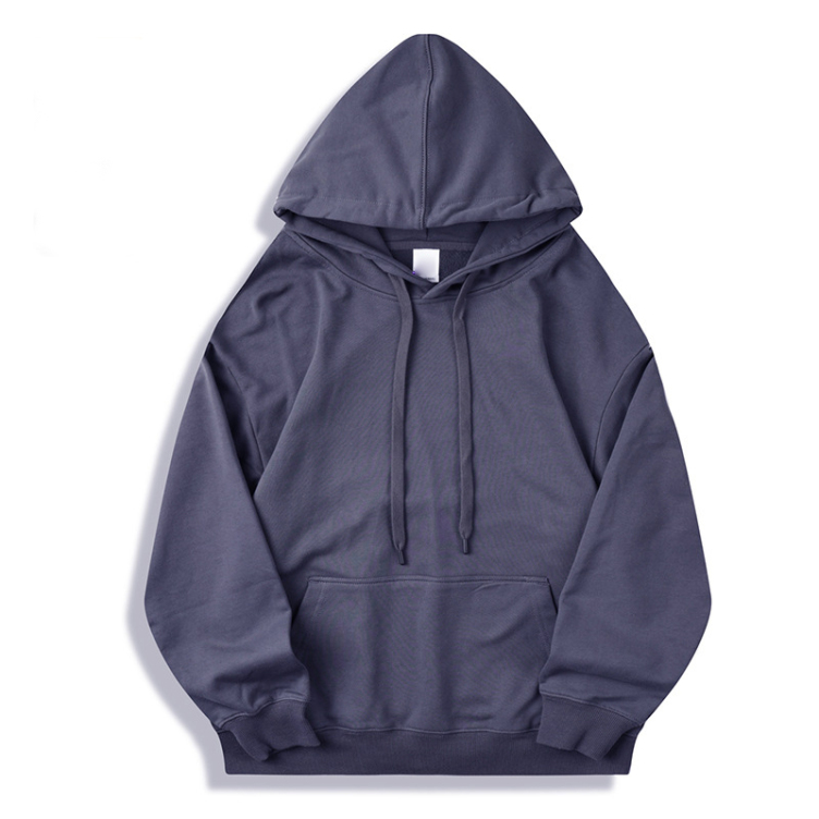 Loose pure cotton off-shoulder printed solid color large version with embroidered logo hoodies