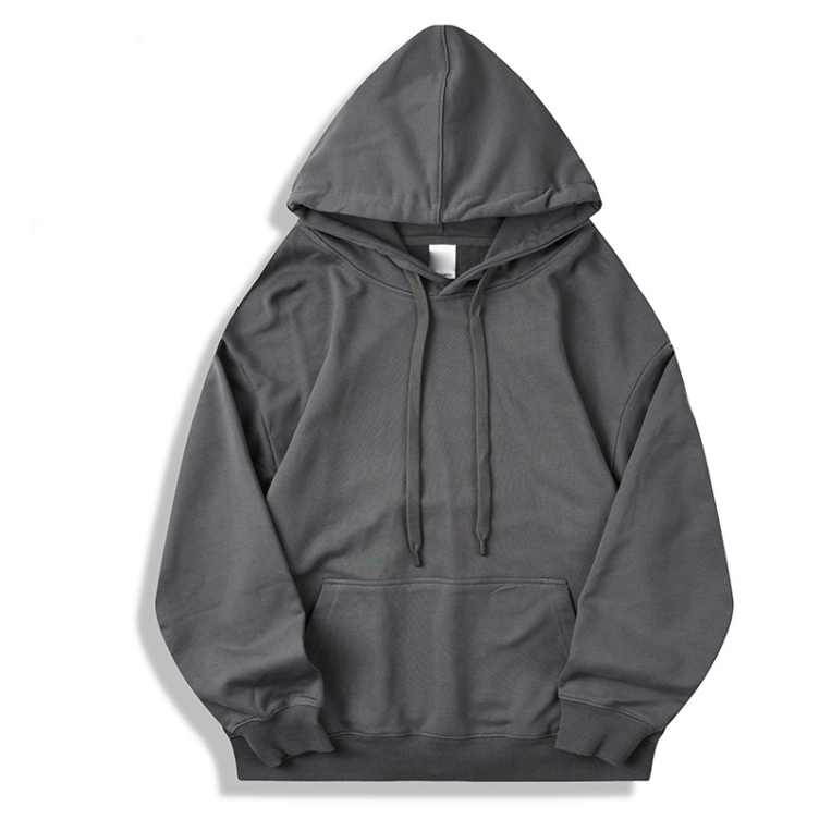 Loose pure cotton off-shoulder printed solid color large version with embroidered logo hoodies