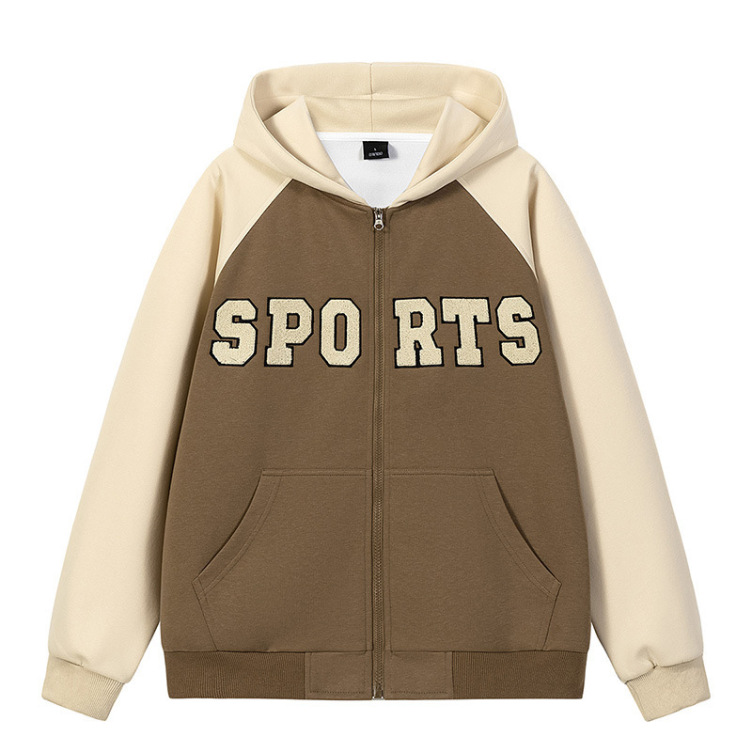Retro heavy high street Sport embroidery hoodies