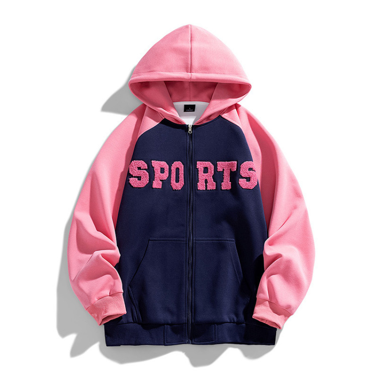 Retro heavy high street Sport embroidery hoodies