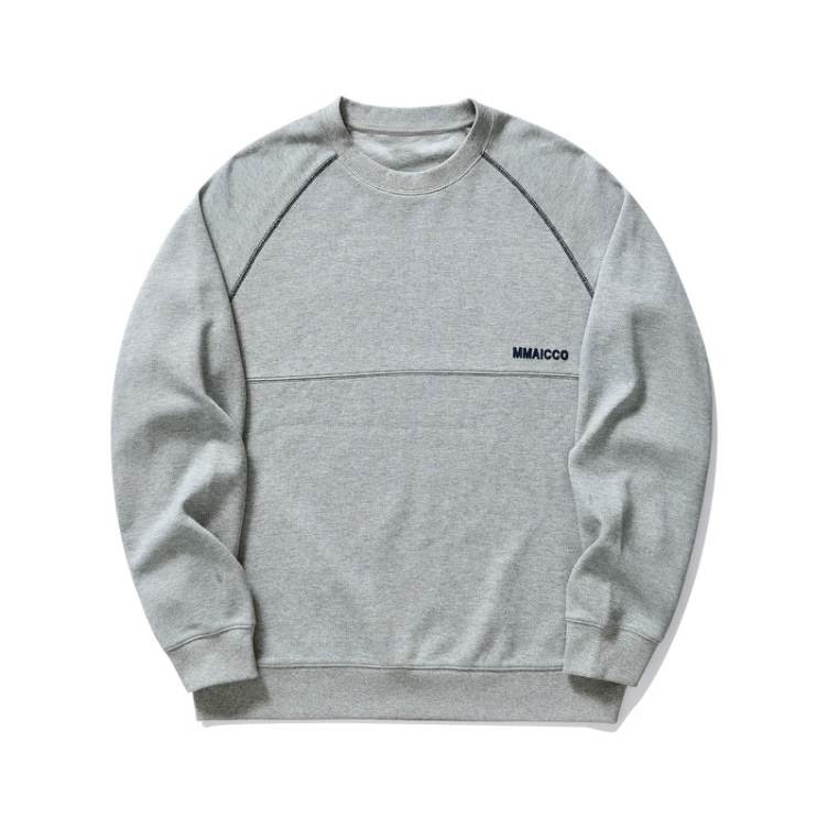 Momax letter embroidery round neck, bright line contrasting color sweatshirts