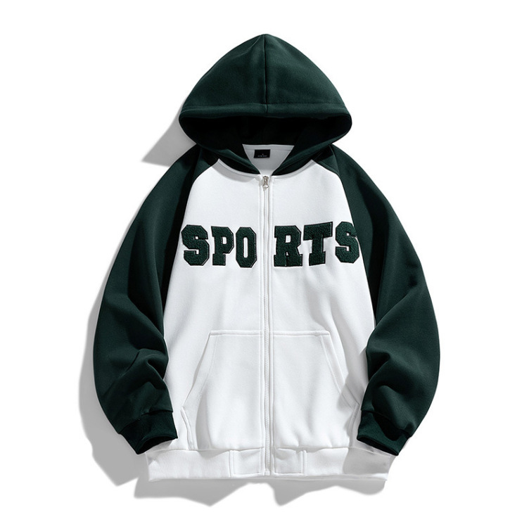 Retro heavy high street Sport embroidery hoodies