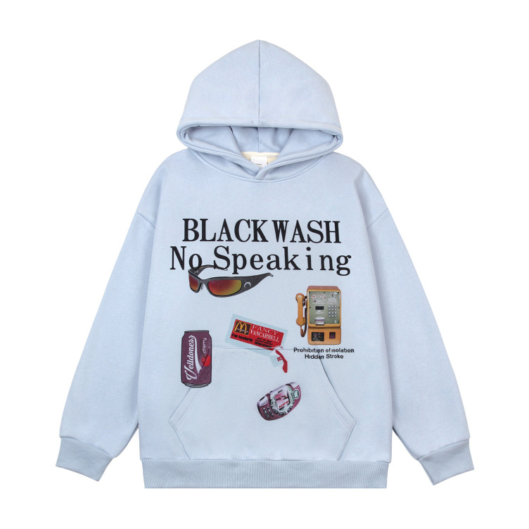 U7 Mankun high street niche design sense of loose neutral plus velvet hoodies