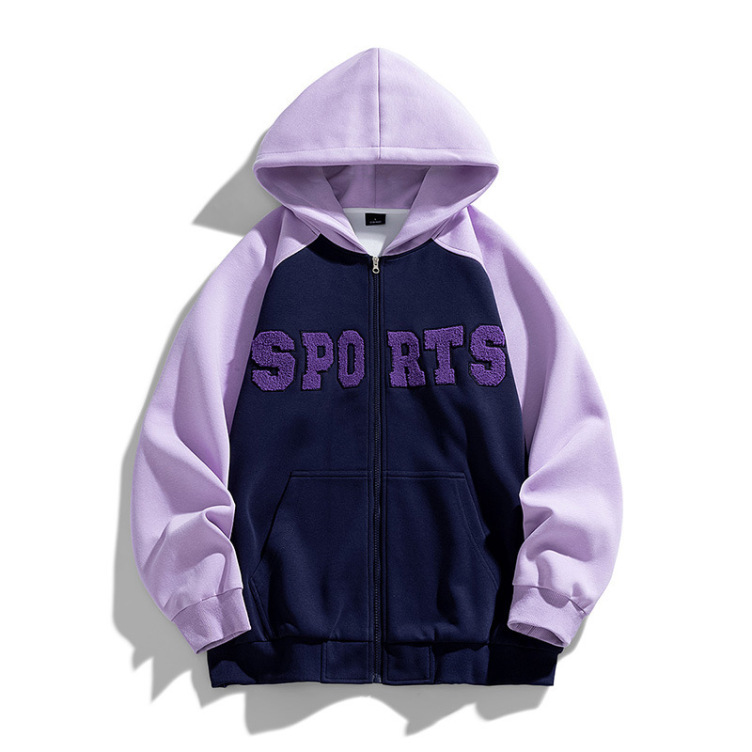 Retro heavy high street Sport embroidery hoodies