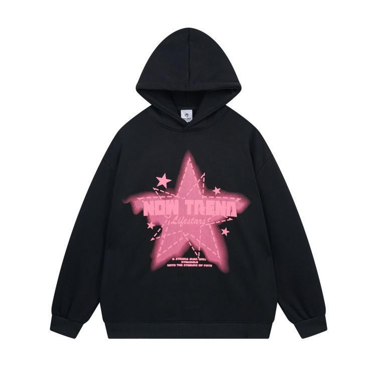 Real shot of American street style loose and velvet style hoodies