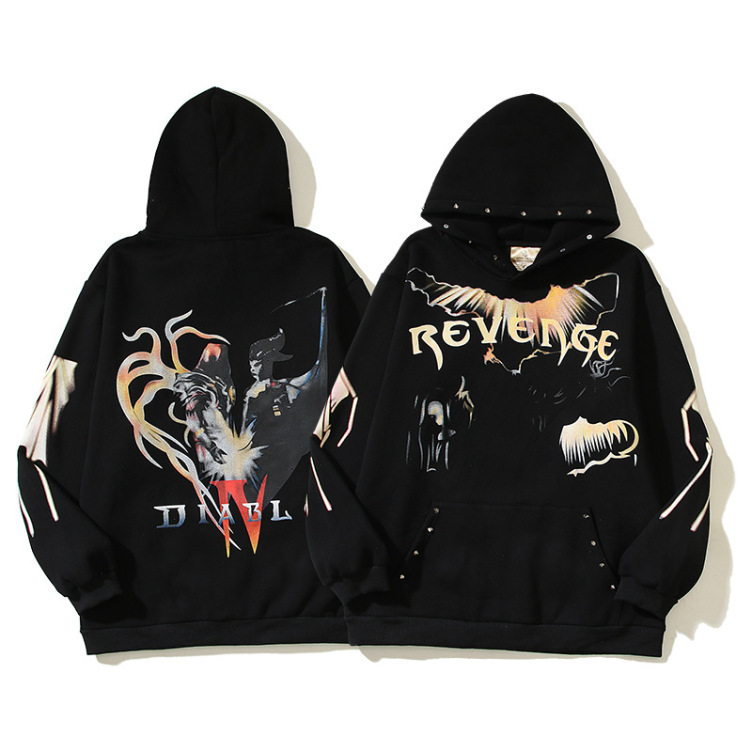 Revenge lightning street oversize rivet hat hoodies