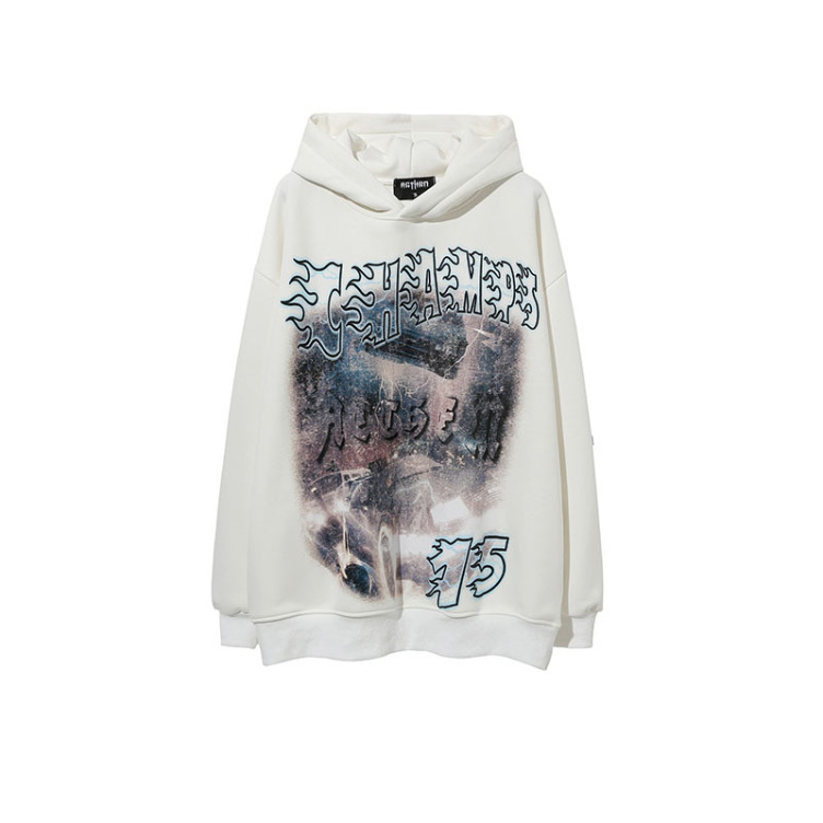 American high street retro lazy style plus velvet hoodies