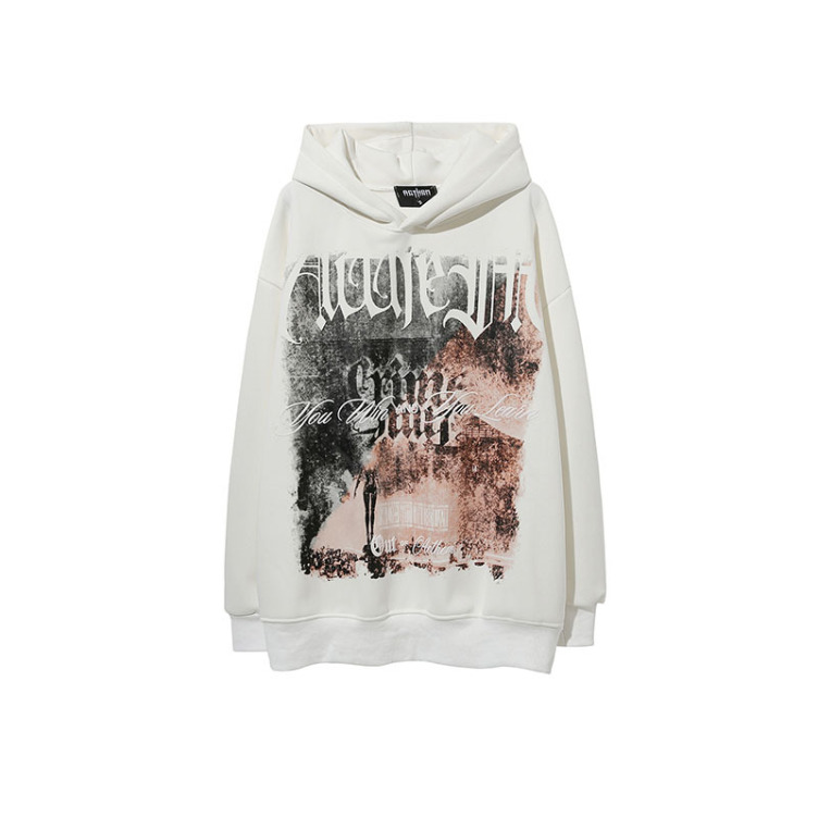 American high street retro lazy style plus velvet hoodies