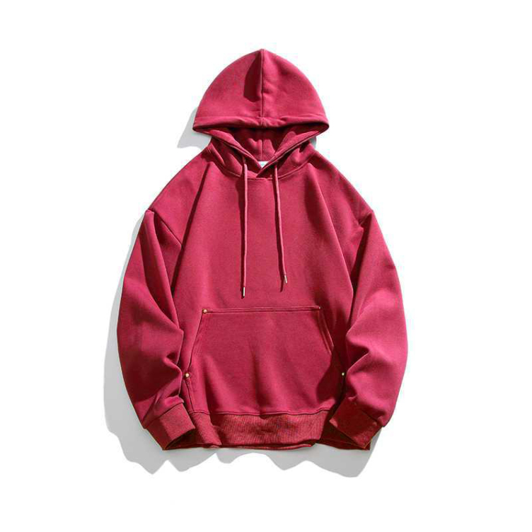 Basic solid color retro street style loose hoodies