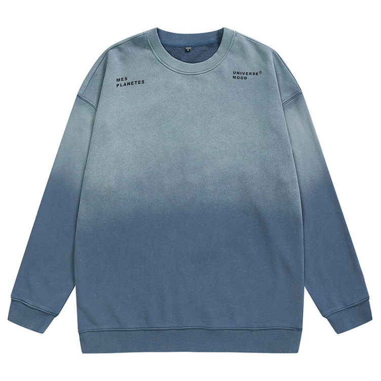 Gradient heavyweight extra large cotton retro thickened sweatshirts
