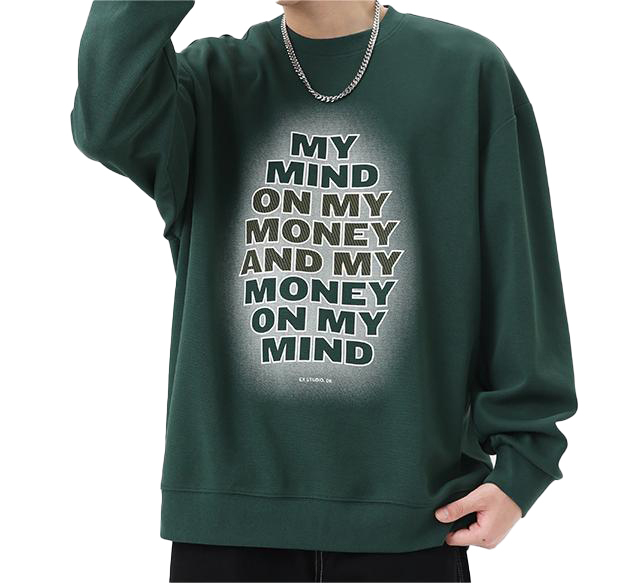 Heavy round neck loose large size casual sweatshirts