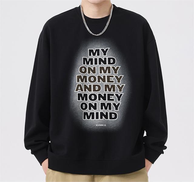 Heavy round neck loose large size casual sweatshirts