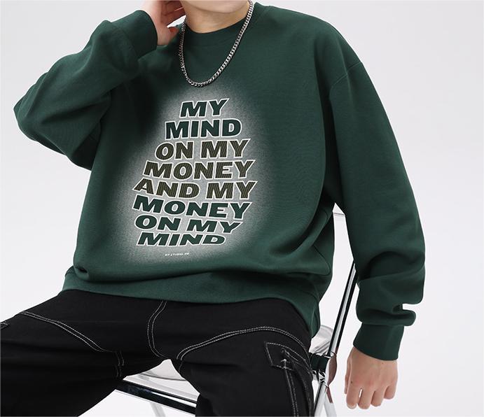 Heavy round neck loose large size casual sweatshirts
