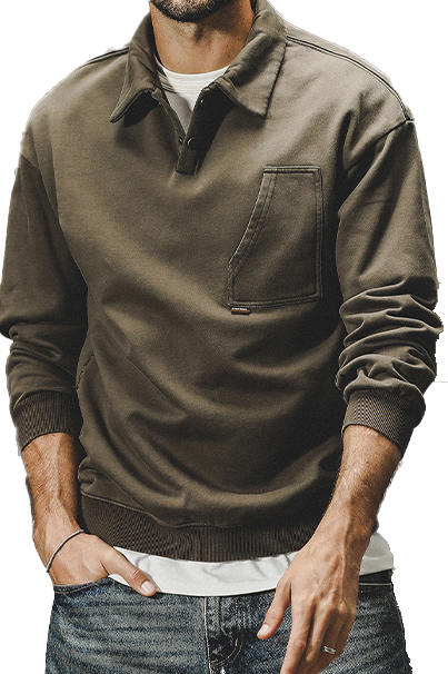 420g heavyweight American retro loose lapel Tops