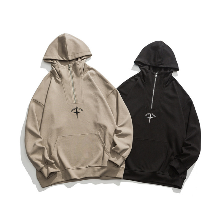 Loose and casual retro American embroidery hoodies
