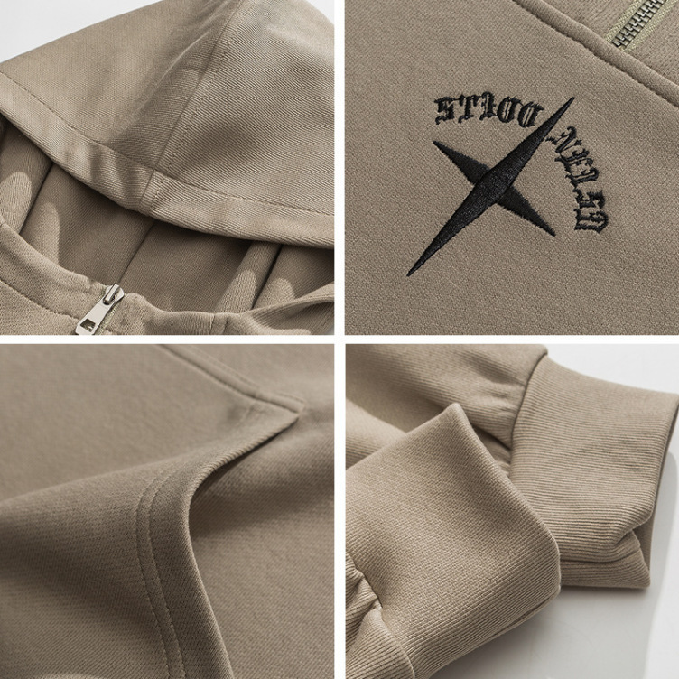 Loose and casual retro American embroidery hoodies