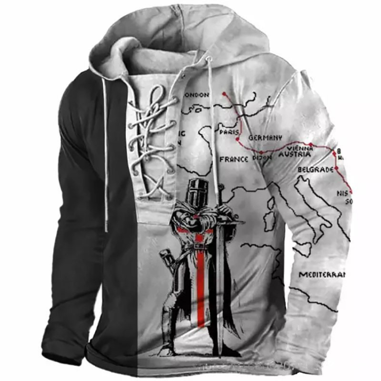 3D digital printed loose long sleeves hoodies
