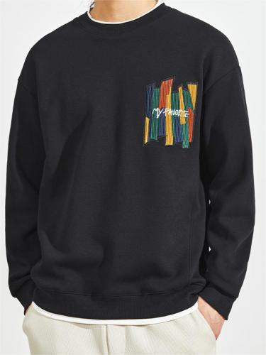 Retro heavy long sleeves embroidered plus velvet sweatshirts