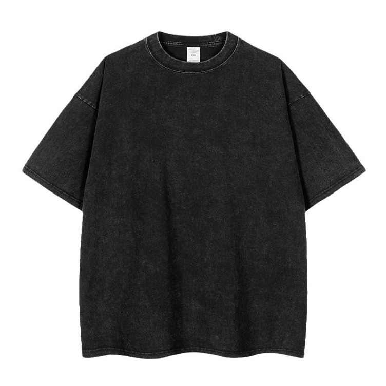 Customized washed and distressed fried snowflake retro heavyweight T-Shirt