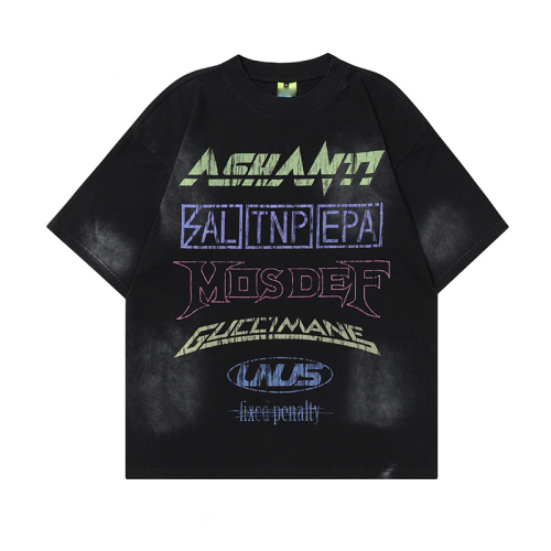American street hip-hop 260g old washed loose half-sleeved T-shirt