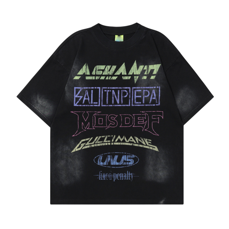 American street hip-hop 260g old washed loose half-sleeved T-shirt