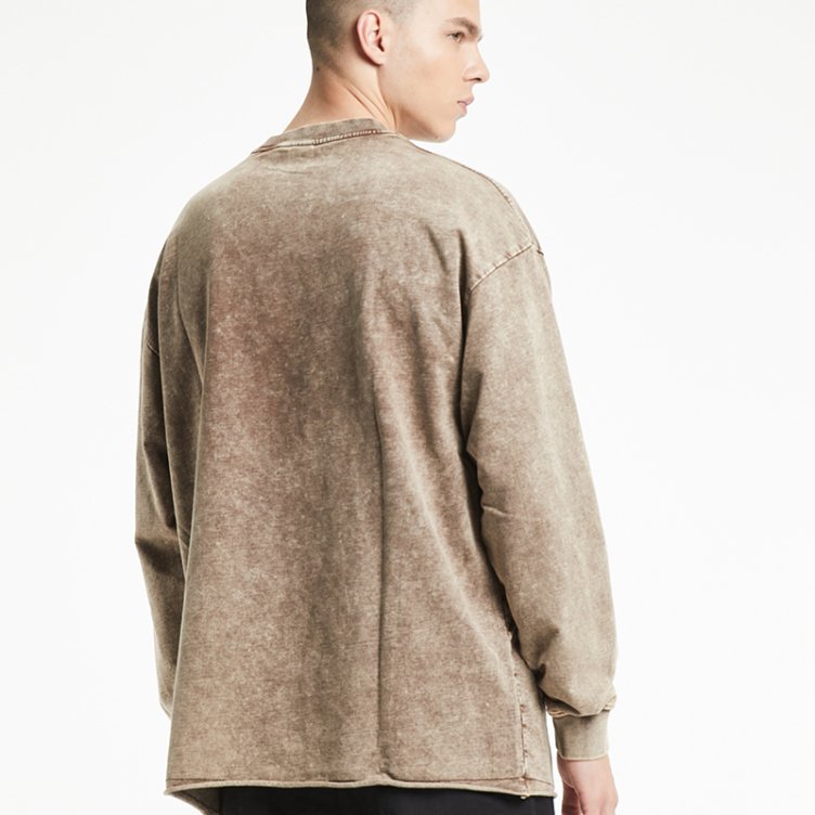 Solid water made old pure color T-shirts