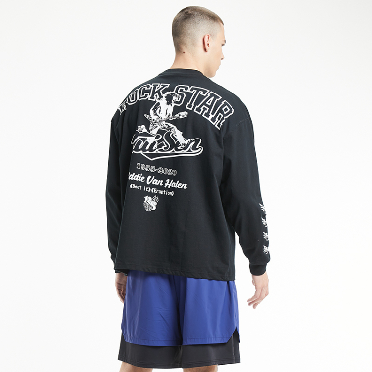 Letters and animal prints on sides of arms and double-sided sweatshirts
