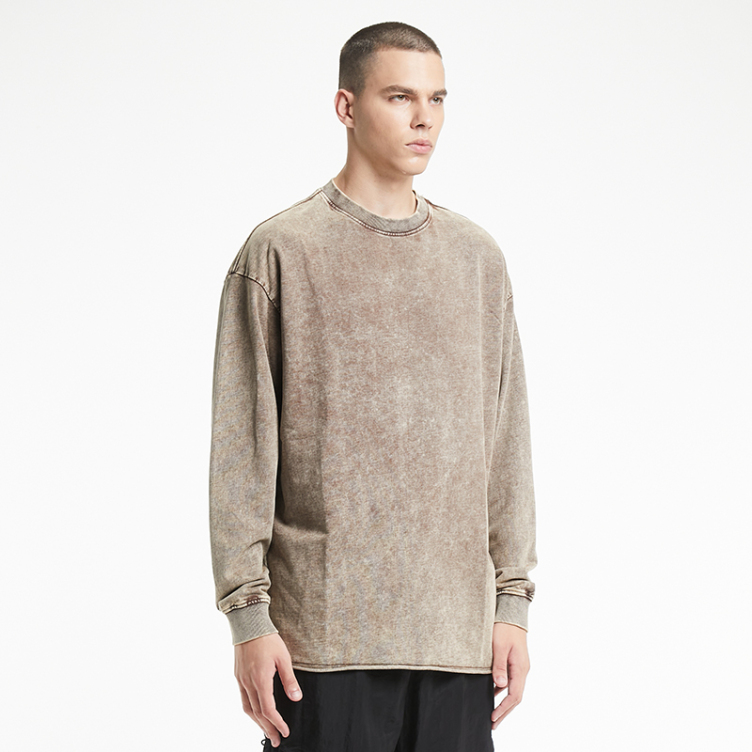 Solid water made old pure color T-shirts