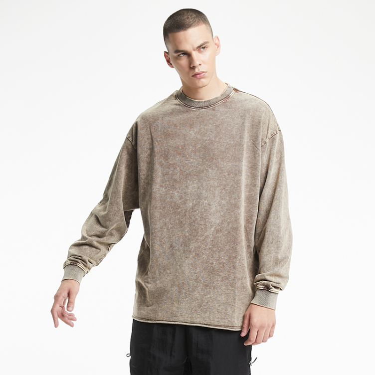 Solid water made old pure color T-shirts