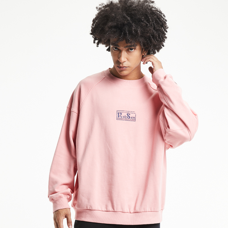 Premium letters print pink double-sided print sweatshirts
