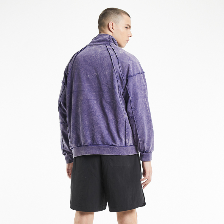 Street sports fashion monogram printed half zip hoodies